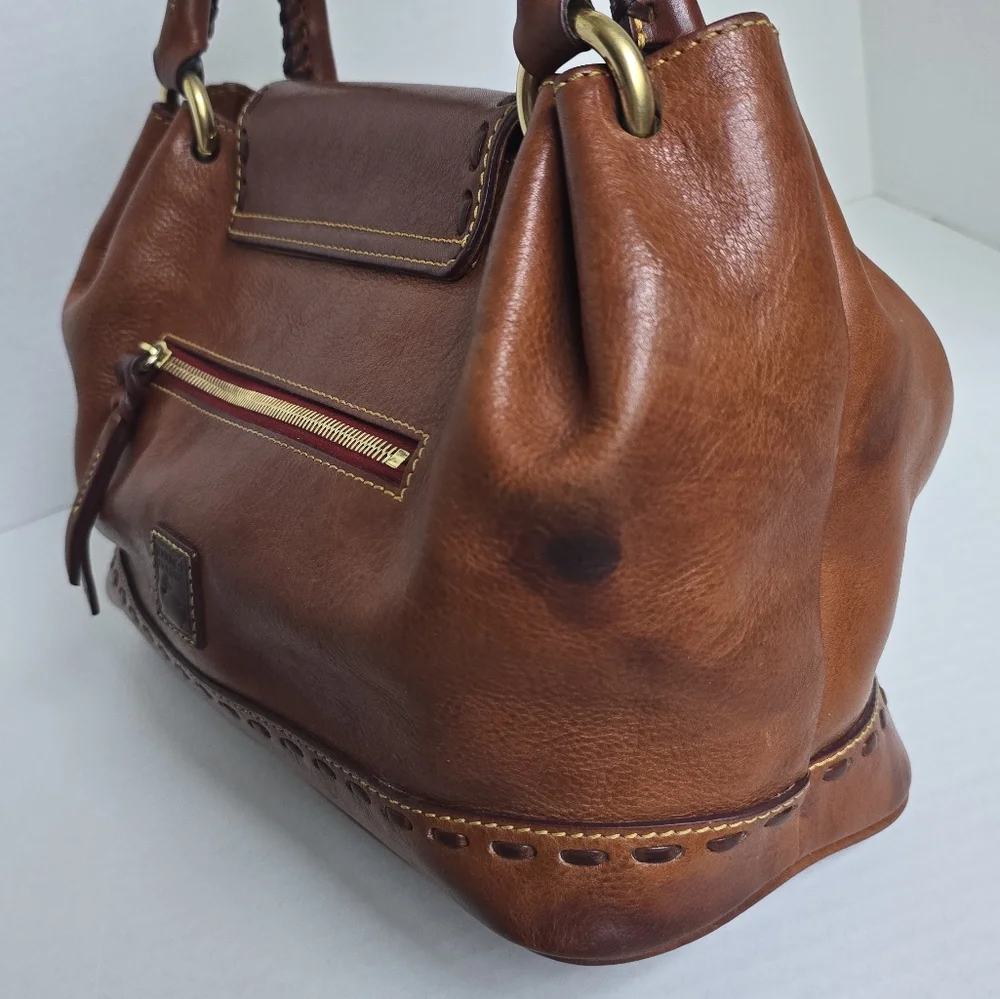 Dooney & Bourke Brown Leather Satchel - Picture 5 of 16